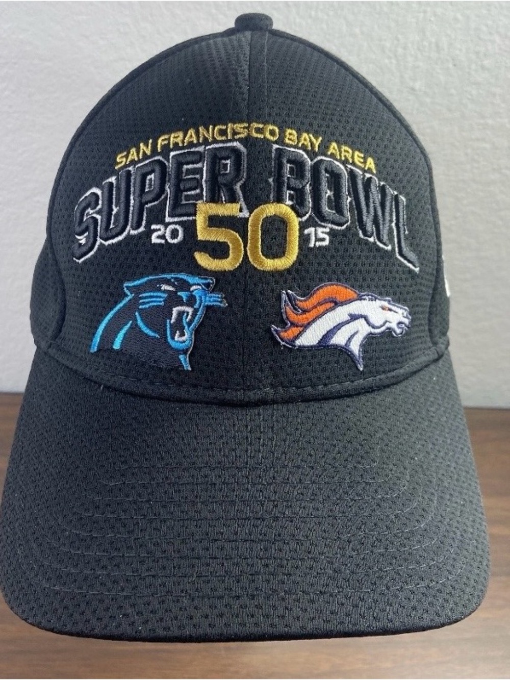 New Era Kids Black Super Bowl 50 Embroidered Cap with Team Logos